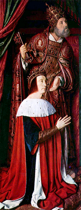 Pierre II de Bourbon ou de Beaujeu - par Jean Hey - vers 1498- huile sur panneau gauche du Triptyque - Cathédrale de Moulins